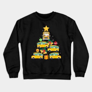 Funny School Bus Driver Christmas Tree Shirt Ornament Decor Crewneck Sweatshirt